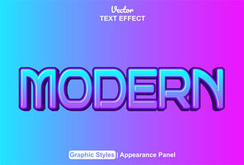 Fototapete - modern text effect with blue color graphic style and editable.