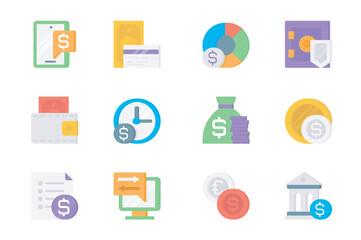 Aufkleber - Banking 3d icons set. Pack flat pictograms of online application, credit card, accounting, safe, savings, wallet, time, money bag, payment and other. Vector elements for mobile app and web design