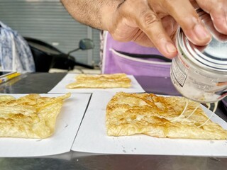 Wall Mural - Making Indian naan bread homemade