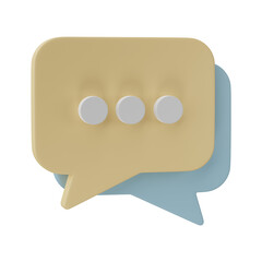 Fototapete - 3D render, Speech bubble talk isolated on transparent background, png file format.