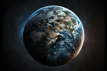 Wall Mural - Earth planet globe in space. Continents and oceans. Generative AI