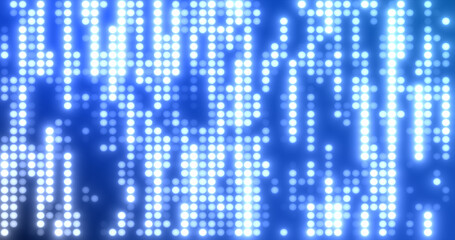 Poster - Abstract blue glowing flying lines stripes from luminous dots and energy particles abstract disco background