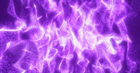 Poster - Abstract purple energy waves futuristic hi-tech glowing particles background
