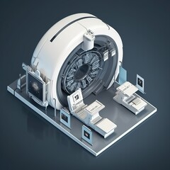Poster - MRI in the future. Machine learning, artificial intelligence, deep learning, and the concept of the future. Generative AI