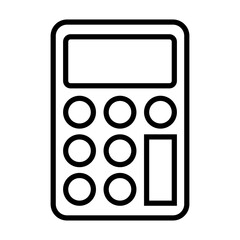 Poster - Modern calculator line icon for mobile apps and design. Finance concept. Vector isolated on white background.