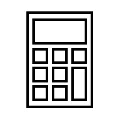 Poster - Modern calculator line icon for mobile apps and design. Finance concept. Vector isolated on white background.