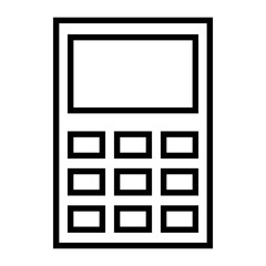 Poster - Modern calculator line icon for mobile apps and design. Finance concept. Vector isolated on white background.