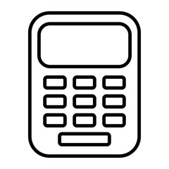 Poster - Modern calculator line icon for mobile apps and design. Finance concept. Vector isolated on white background.