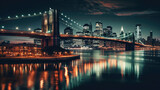 Fototapeta  - Brooklyn bridge. Breathtaking travel destination place. Generative AI