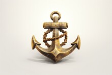 Ship Anchor Illustration, Icon, Logo, White Background. Generative AI