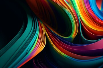 Vibrant abstract background reminiscent of a silky rainbow. Generative AI