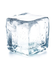 a cube of ice on a transparent background