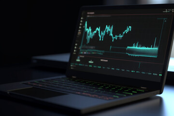 Poster - Laptop with a data analytics dashboard, Generative AI	
