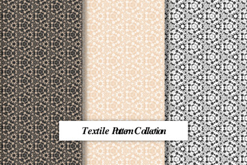 Aufkleber - Vector pattern black and white set of textile patterns, Vector seamless pattern set of textile patterns, geometric pattern set Vector