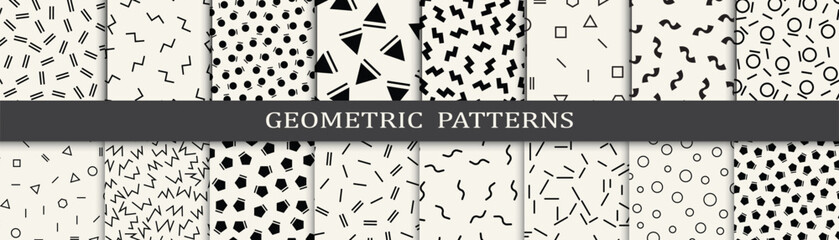 set of memphis style seamless patterns. abstract graphic design memphis pattern. seamless memphis st