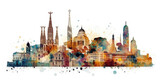 Fototapeta Londyn - Illustration of the city of Barcelonna