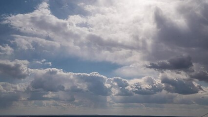 Wall Mural - beautiful blue sky white clouds. puffy fluffy white clouds. cumulus cloud cloudscape timelapse. summ