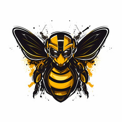 Wall Mural - Bee Warrior Logo. Generative AI