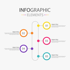 Wall Mural - Timeline vector abstract infographic elements with bullet. Business infographics.