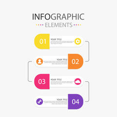 Wall Mural - Modern text box infographics elements for use in business, present team work etc. Infographics elements with 4 colors.