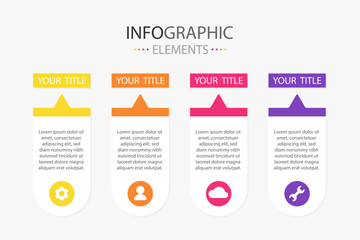 Wall Mural - Illustration Infographic design template with icons and 4 options or steps. Be used for presentations or info graph.