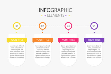 Wall Mural - Business presentation infographic template with design vector illustration options. Infographics elements for work.