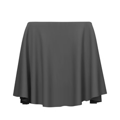 Black fabric covering a cube or rectangular shape, isolated on white background. Can be used as a stand for product display, draped table. Vector illustration