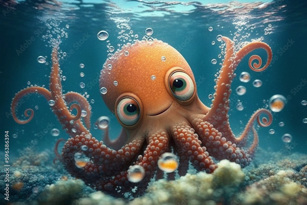 octopus underwater made with generative ai Stock Illustration | Adobe Stock