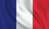 Fototapeta Paryż - France flag waving in the wind. 3D rendering vector illustration EPS10.	
