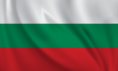 Wall Mural - Bulgaria flag waving in the wind. 3D rendering vector illustration EPS10.	
