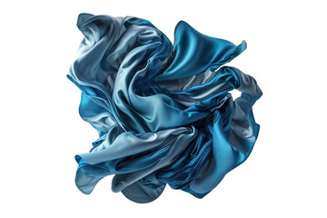 Poster - blue silk on a white background. Generated by AI