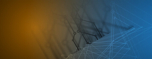 Abstract Artificial intelligence. Cloud computing. Machine learning. Technology web background. Virtual concept