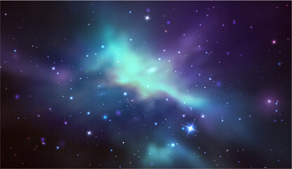Wall Mural - space vector background with realistic nebula and shining stars. magic colorful galaxy with stardust