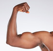 © Michael C/peopleimages.com - Always stay focused on the results. Cropped shot of an unrecognisable man flexing his bicep while posing in the studio.