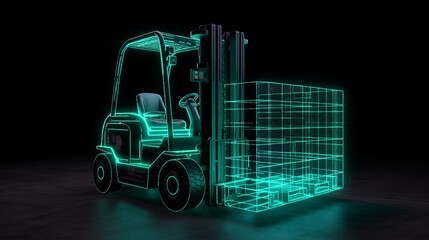 3d Hologram of a modern Forklifter