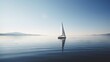 Leinwandbild Motiv  a sailboat floating in the middle of the ocean on a sunny day.  generative ai