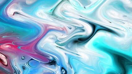Sticker - Abstract colorful marble, mix liquid color texture. Modern background animation