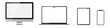 © Ihor - Set of monitor, laptop, tablet, phone on transparent background with white transparent screen. Vector illustration.