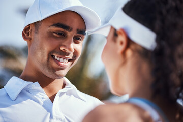 Poster - Youre the best partner Ive ever had. Shot of a young couple standing together during a game of tennis.