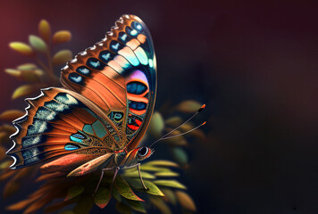  
Colorful  butterfly with wings spread out , Generative AI illustration