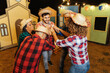 © kleberpicui - Festa Junina in Brazil. Group of friends dancing the Brazilian square dance.