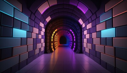 Poster - Futuristic portal. Podium, pedestal, platform. Cyberpunk modern blank space. technological background,digital hi-tech elements for presentation product...