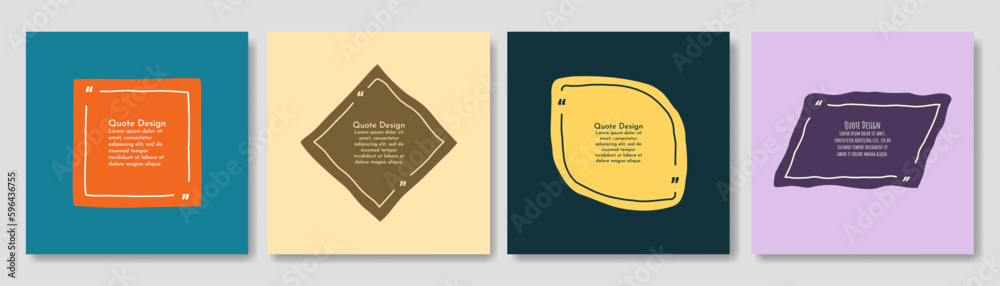 Vector minimalist quote banners set. Quote frames blank template set ...