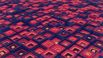 3d background abstract. Satisfying abstract animation.  Motion geometric cubes. 8k image Art Work Seamless