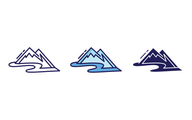 Wall Mural - snowy mountain vector icon