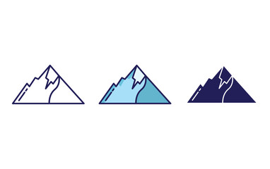 Sticker - mountain valley vector icon