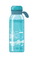 Sticker - Transparent plastic bottle with blue liquid medicine