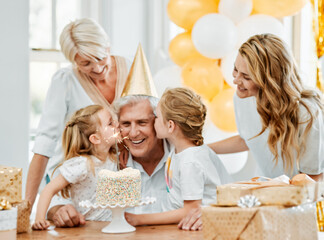 Poster - Who needs cake with all this sweetness. Shot of a happy family celebrating a birthday at home.