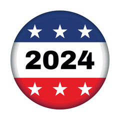 Wall Mural - Vector illustration of a badge for the 2024 American presidential election