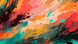 © Aram - Background with an abstract brush painting. painting with brushstrokes. paintbrush strokes. Illustration. An example. Generative AI